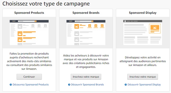 Types de campagnes Amazon Advertising