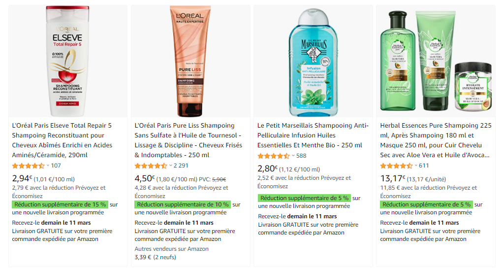 Produits Amazon coupons